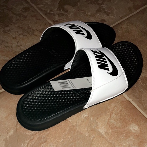 Nike Shoes Mens White Black Nike Slides Poshmark